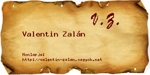 Valentin Zalán névjegykártya