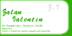 zalan valentin business card