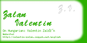 zalan valentin business card